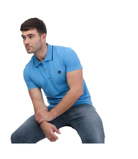Polo manches courtes adulte bleu Timberland