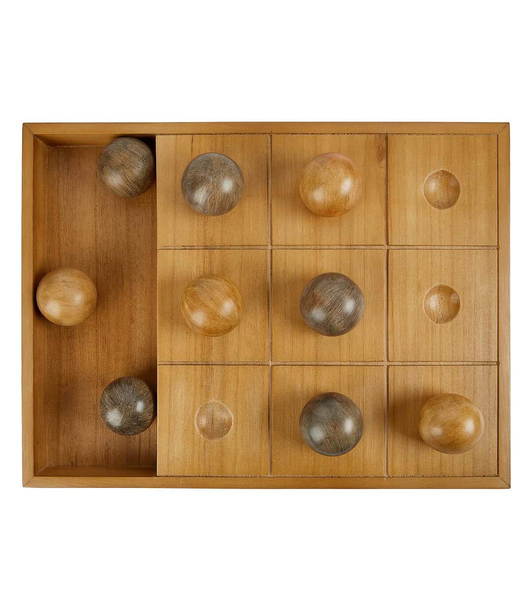 Jeu de Morpion Déco en Bois Jehan 40cm Naturel-3