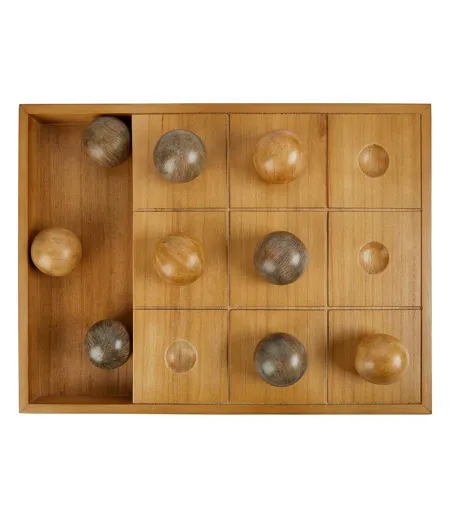 Jeu de Morpion Déco en Bois Jehan 40cm Naturel