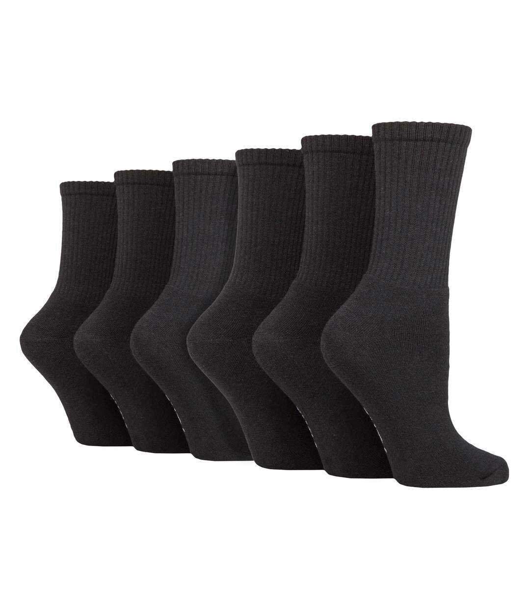 6 Pack Ladies Plain Crew Sport Socks - Soft Cotton Everyday Athletic Socks-1