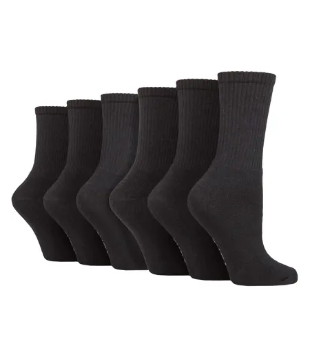 6 Pack Ladies Plain Crew Sport Socks - Soft Cotton Everyday Athletic Socks