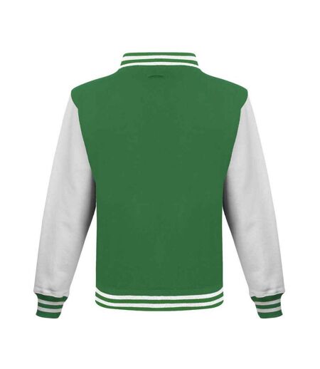 Blouson D'université Adulte Vert Kelly Blanc Awdis