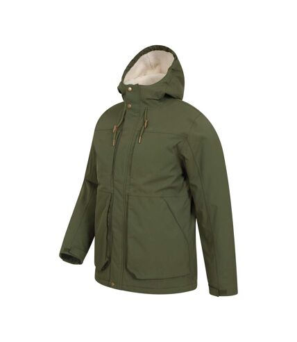 Mountain Warehouse Mens Coastline Borg Waterproof Jacket (Khaki Green)