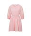Robe Courte Manches À Volume Motif/style Découpé Femme Rose Hugo-1