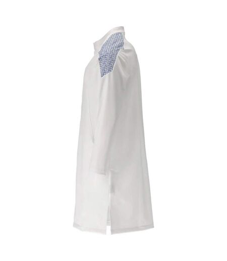 Mens Smock Food & Care Full Apron 5xl White Azure Blue Mascot