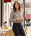 Chemisier Femme Imprimé Léopard Fluide Viscose Beige-2