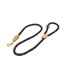 Reflective leather trim training dog lead one size black Digby & Fox-1