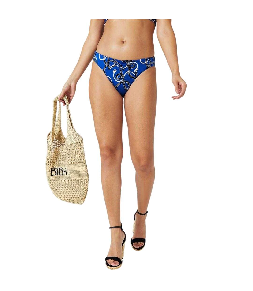 Bas De Maillot De Bain Motif/style Vénitien Femme Bleu Marine Biba-2