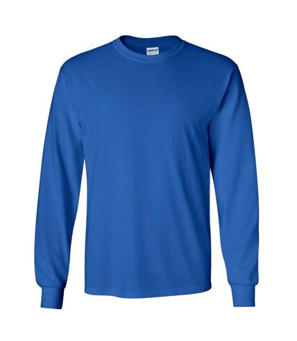 Gildan Mens Plain Crew Neck Ultra Cotton Long Sleeve T-Shirt (Royal) - UTBC477