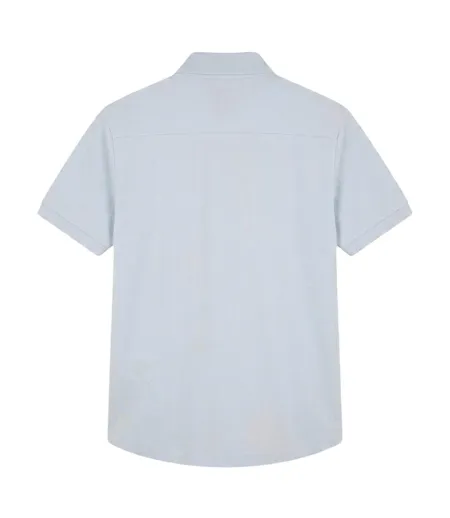 Mens Paris Lettering Regular Polo Shirt Blue Lacoste