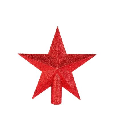 Paris Prix - Cimier étoile Déco paillettes 22cm Rouge