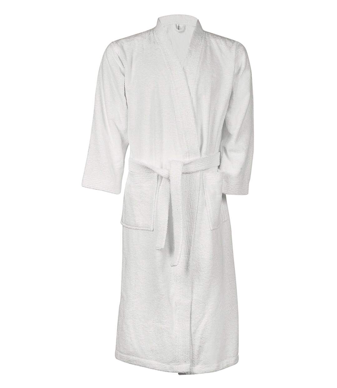 Peignoir de bain - coton - col kimono - K115 - blanc