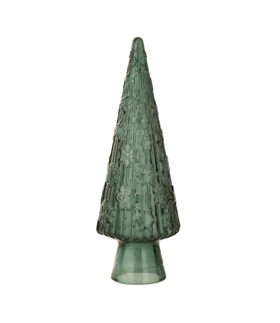 Sapin de Noël en Verre Cône 43cm Vert Foncé-1