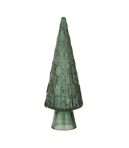 Sapin de Noël en Verre Cône 43cm Vert Foncé