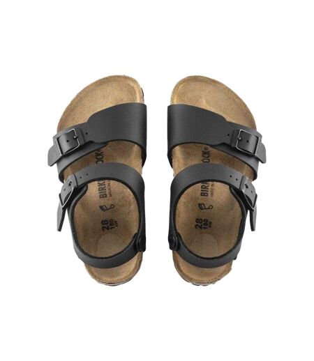 Childrens/kids New York Suede Sandals Black Birkenstock