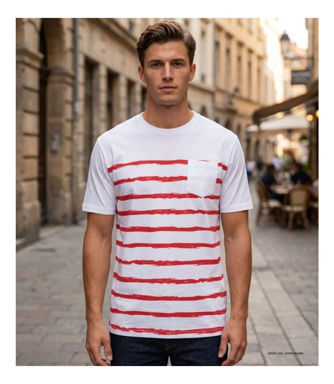 Tee - shirt  sérigraphie poitrine A2109B-5