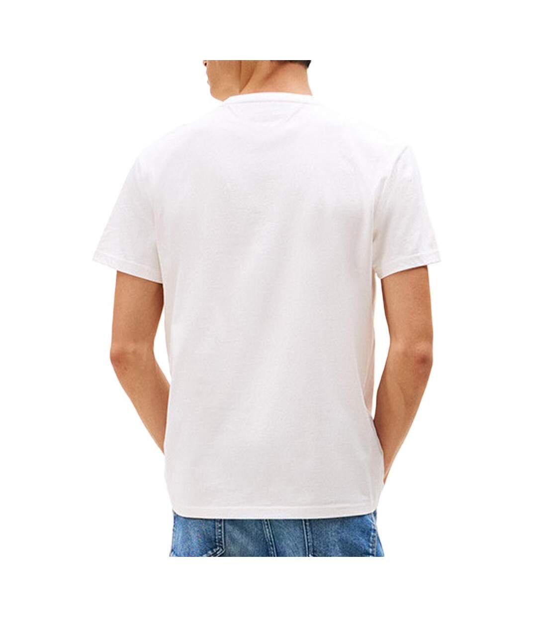 T-Shirt blanc homme tommy hilfiger reg linear-2