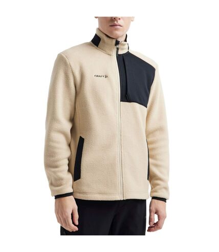 Craft Mens ADV Explore Pile Fleece Jacket (Ecru/Black) - UTBC5132