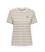 T-Shirt blanc/camel femme only liva-1