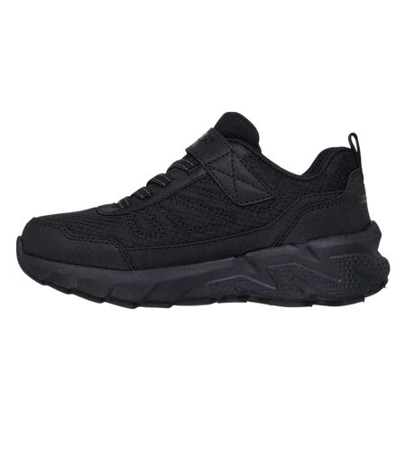 Childrens/kids Elite Sport Waterproof Lace Up Walking Shoes Black Skechers