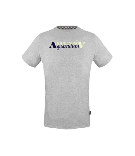 Mens Reflective Logo T-shirt Grey Aquascutum