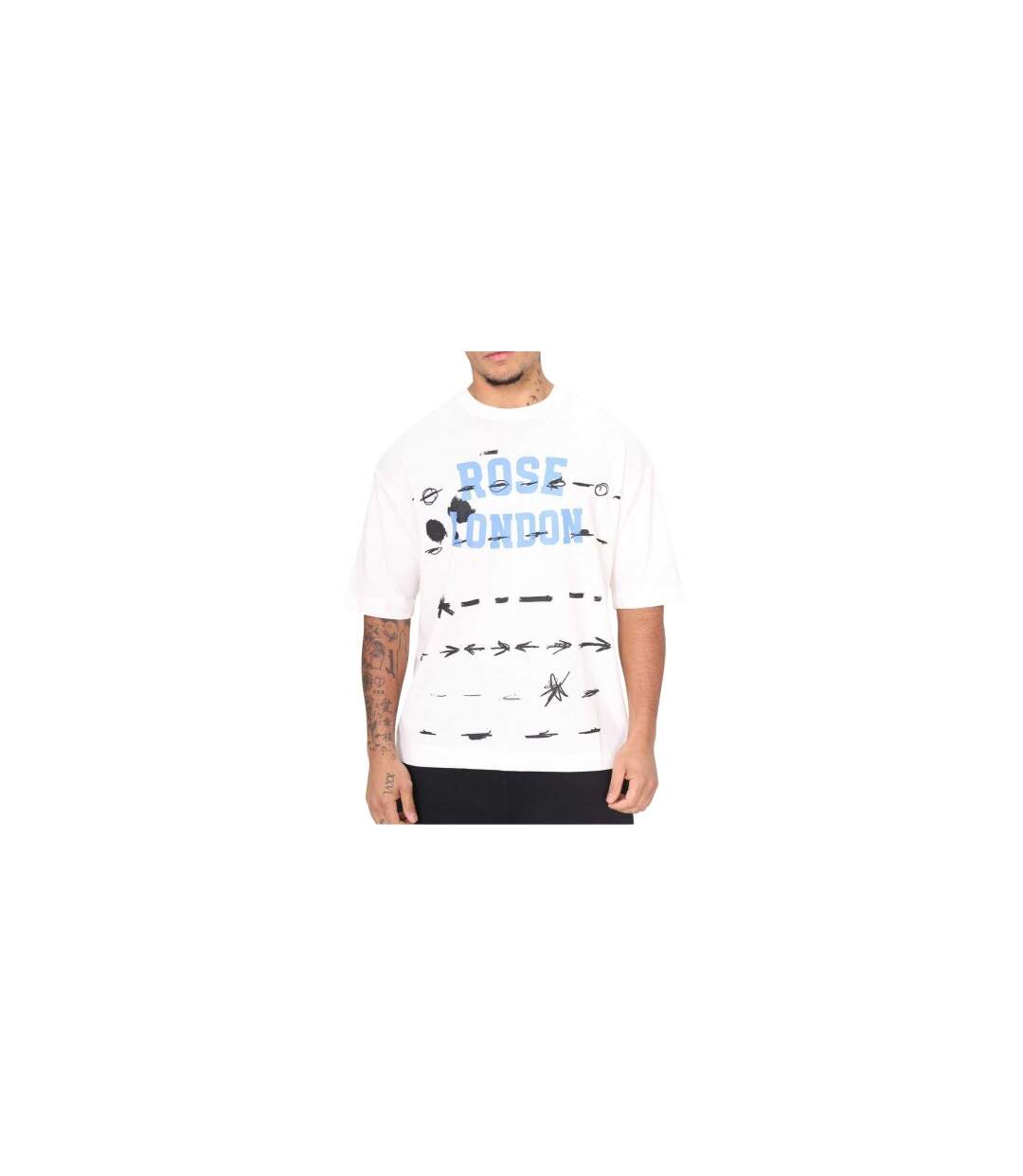 T-shirt Motif/style Graffiti Homme Blanc Cassé Rose London-1