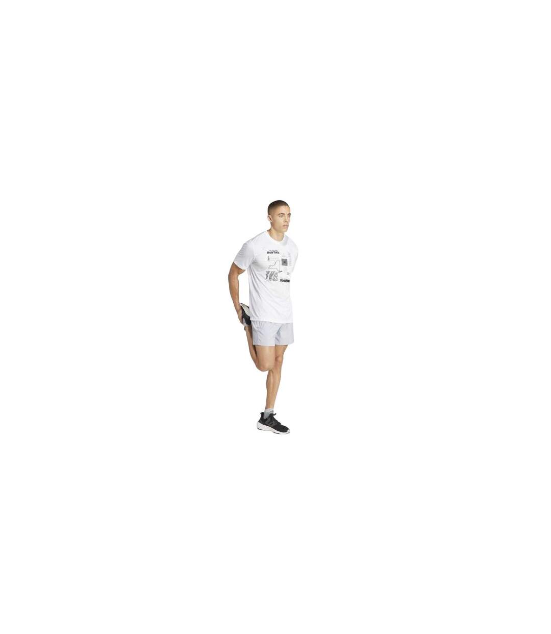 Mens Own The Run Logo Running Shorts Silver Adidas-1