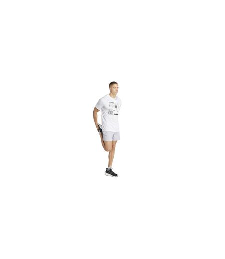 Mens Own The Run Logo Running Shorts Silver Adidas