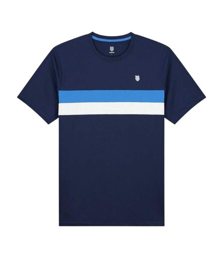 Mens Stripe Crew Neck Regular T-shirt Navy K-Swiss