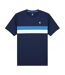 Mens Stripe Crew Neck Regular T-shirt Navy K-Swiss-1