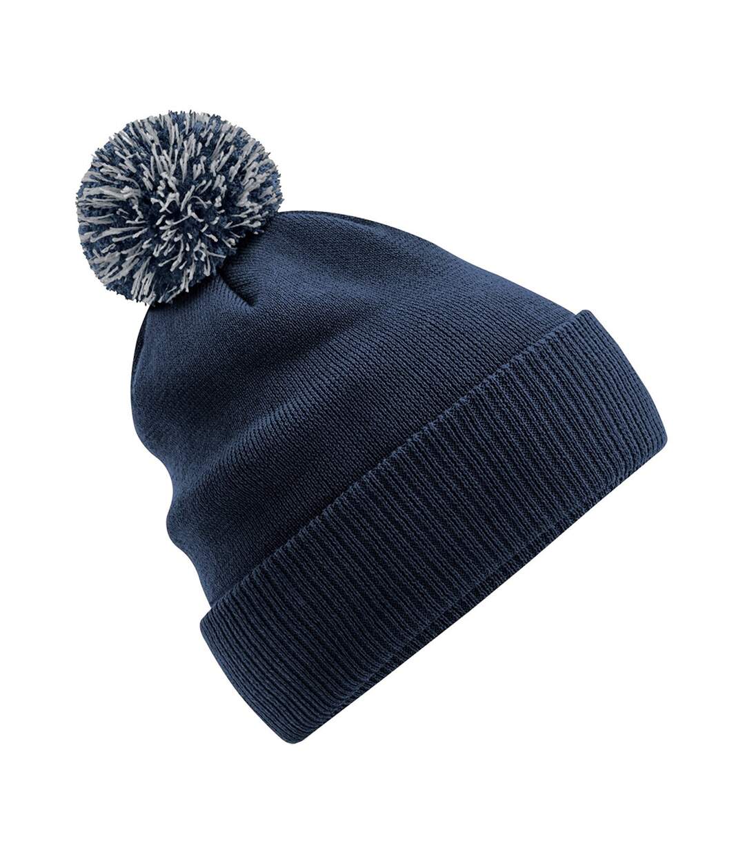 Bonnet snowstar bleu marine / gris clair Beechfield-1