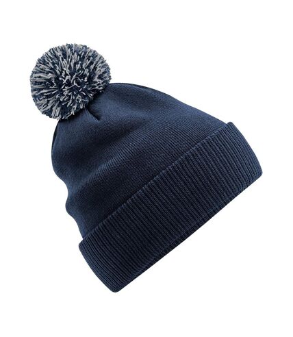 Bonnet snowstar bleu marine / gris clair Beechfield