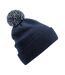 Bonnet snowstar bleu marine / gris clair Beechfield