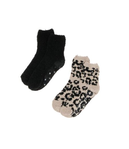 X2 Paires de Chaussettes Antidérapantes Noir Femme Casa Socks MAO - 36/41