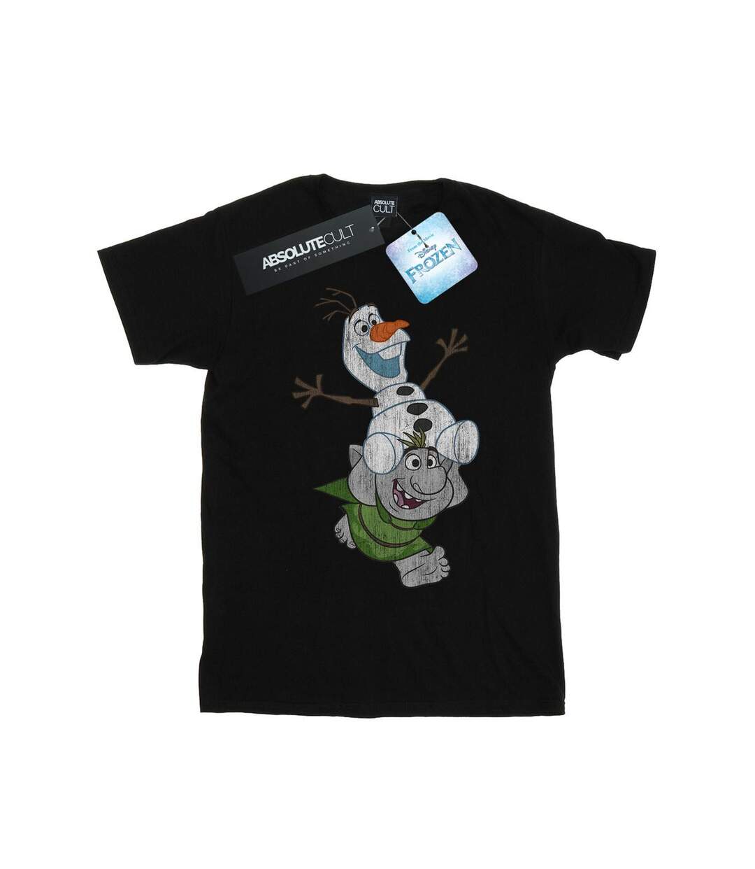 Disney - T-shirt FROZEN OLAF AND TROLL - Femme (Noir) - UTBI24825-1