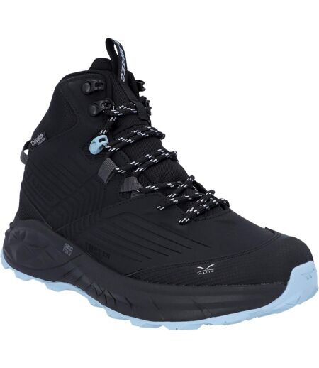 Womens/ladies Fuse Trek Mid Boots Black Blue Fog Hi-Tec