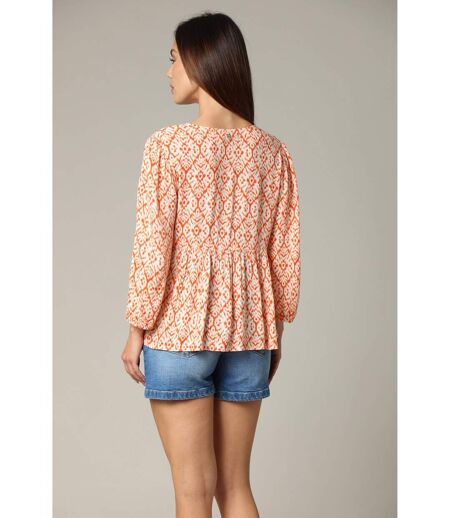 Blouse ample en crêpe de viscose avec motifs ethniques HARLEY