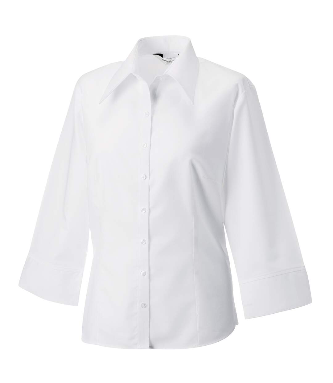 Collection Womens/ladies 3/4 Sleeve Tencelfitted Shirt White Russell-1