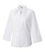 Collection Womens/ladies 3/4 Sleeve Tencelfitted Shirt White Russell-1