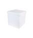 Pouf Coffre Pliable Capitonné Cesaro 37cm Blanc-1