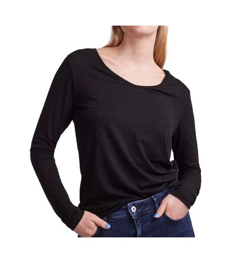 T-Shirt manches longues noir femme pieces billo - l