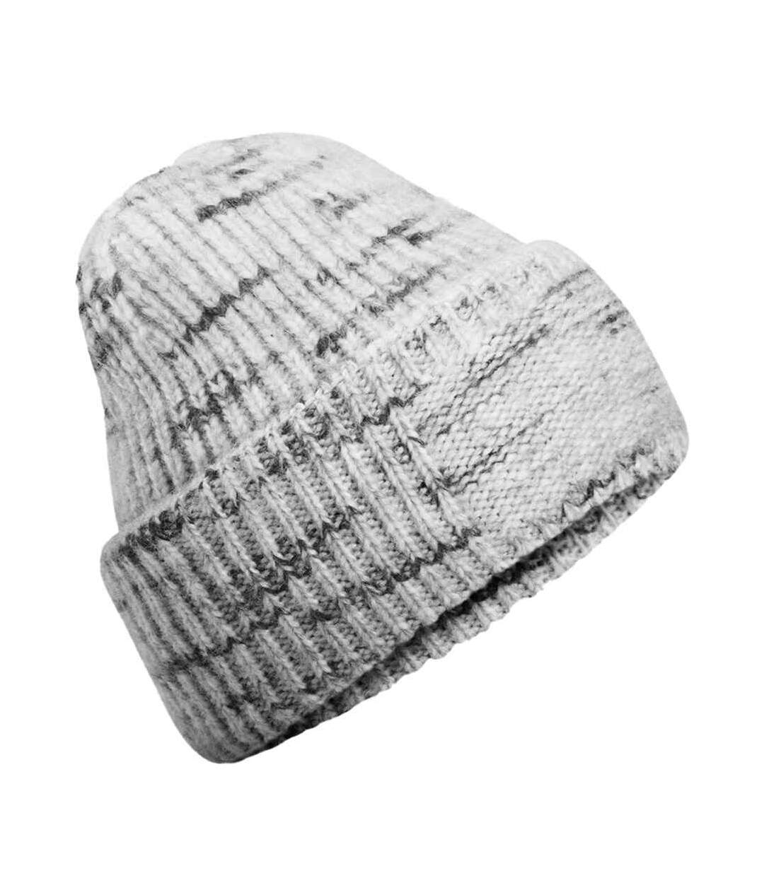 Unisex Adult Patch Chunky Knit Beanie Cloudy Haze Beechfield-1