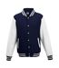 Unisex Adult Polycotton Varsity Jacket Oxford Navy White Awdis-1