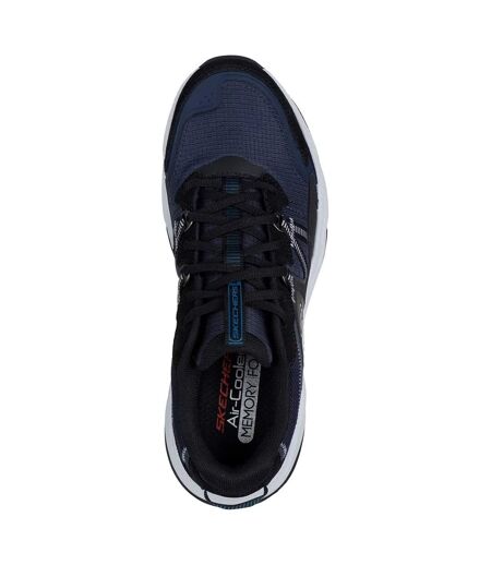 Mens Vigor At Richwood Leather Trainers Navy Grey Skechers