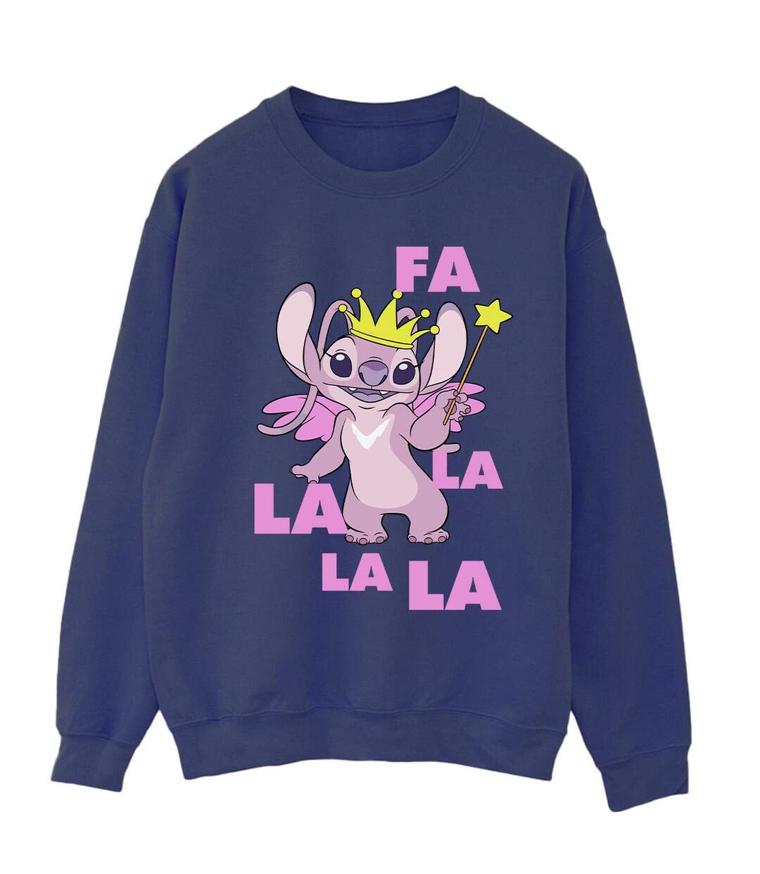 Disney Sweat-shirt Womens/Ladies Lilo & Stitch Angel Fa La La (Bleu marine) - UTBI23076-1