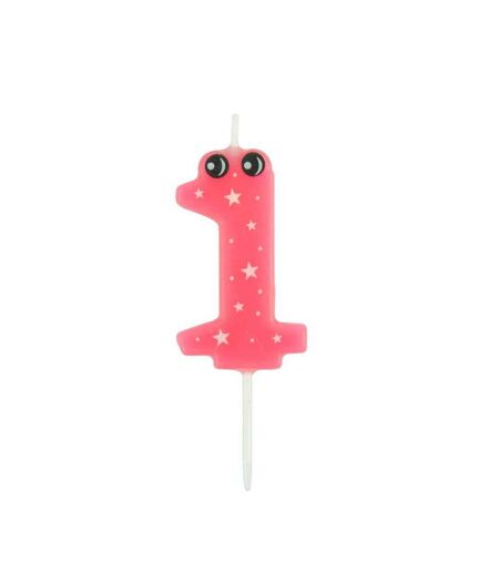 Bougie d'Anniversaire Chiffre 1 5cm Rose