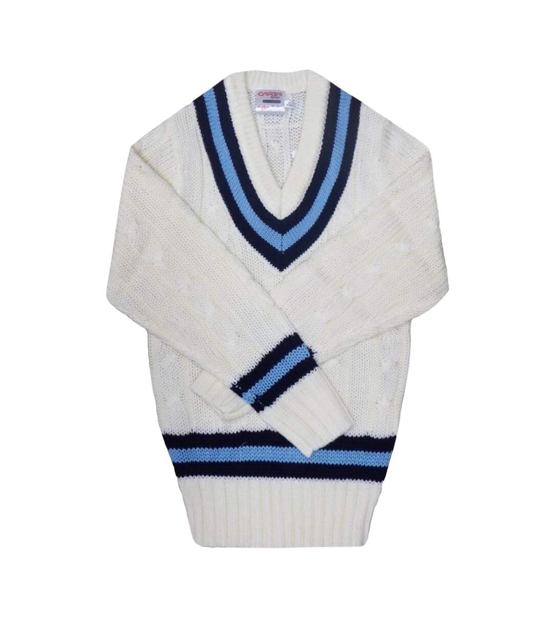 Pull homme blanc / bleu marine / bleu ciel Carta Sport-1