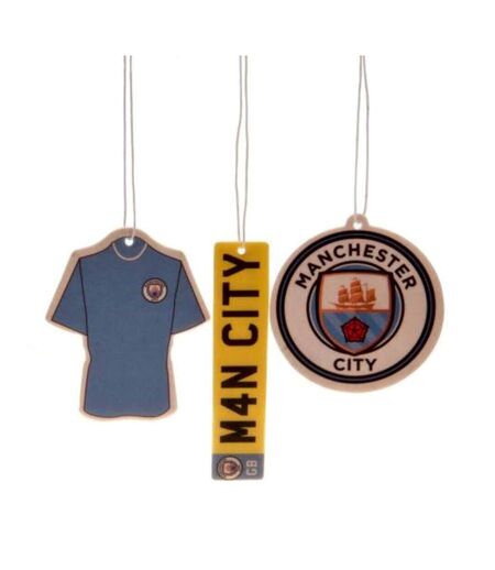 Manchester City FC Hanging Car Air Freshener (Pack of 3) (Sky Blue/Yellow/White) (One Size)