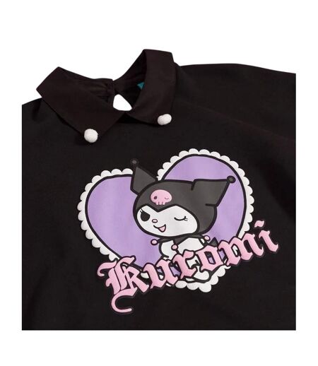 Sweat Motif/style Imprimé Puff Adulte Noir Kuromi