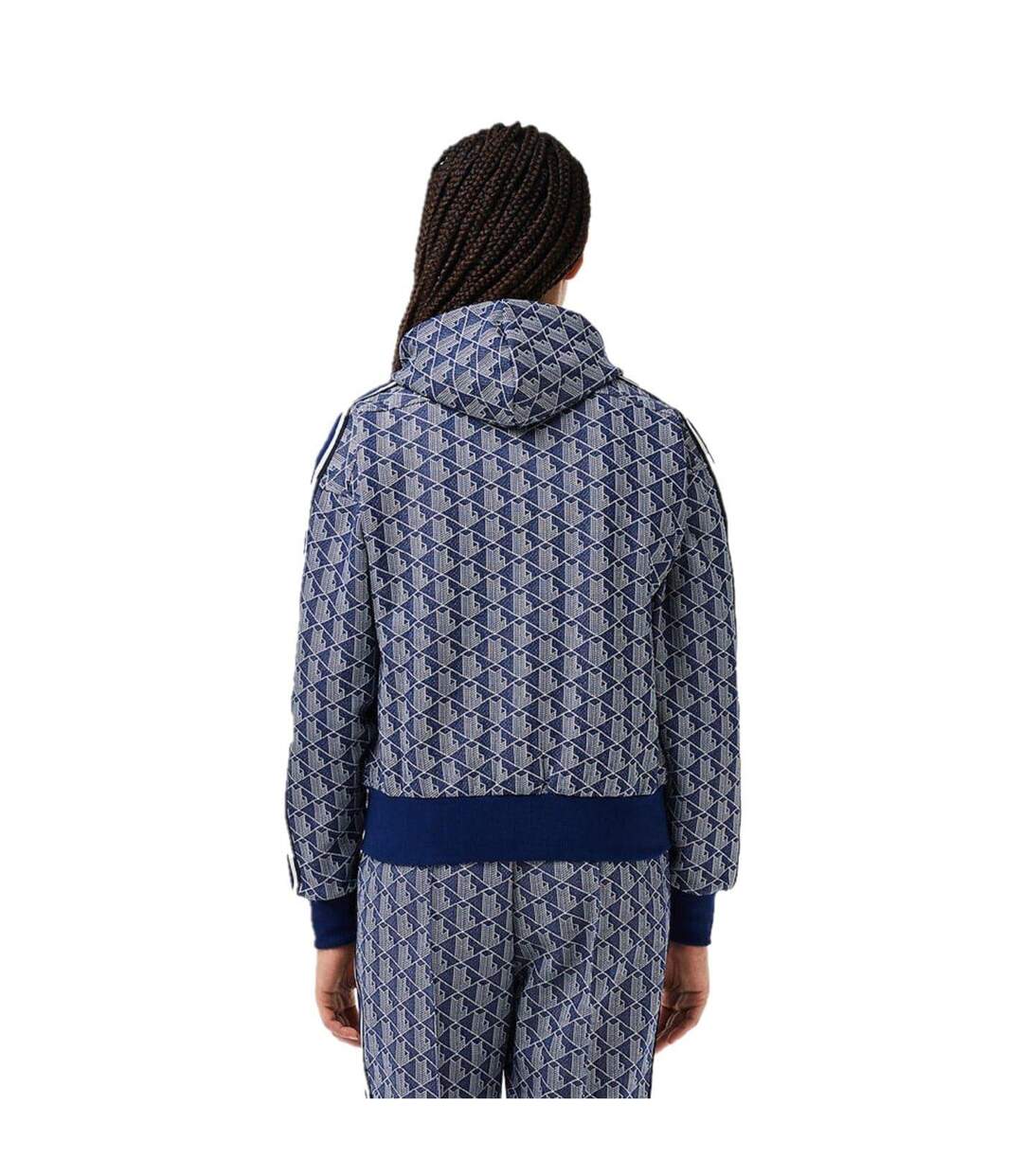 Veste À Capuche Motif/style Imprimé Intégral Femme Bleu Méthyle Lacoste-2